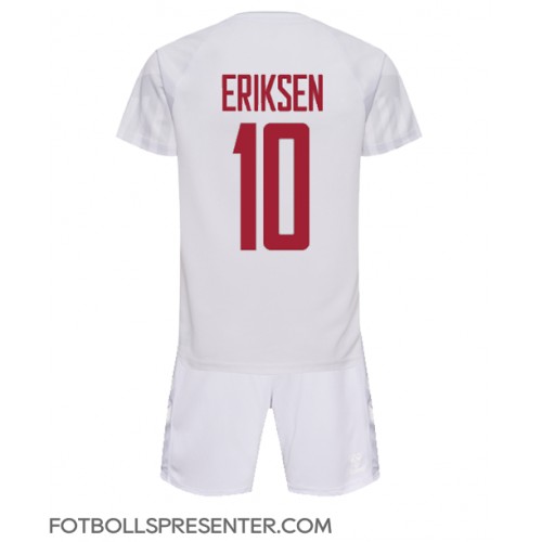 Danmark Christian Eriksen #10 Bortatröja Barn VM 2022 Kortärmad (+ korta byxor)
